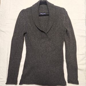 Gap Sweater Womens small Gray Cotton Long Sleeve V Neck Knit Casual